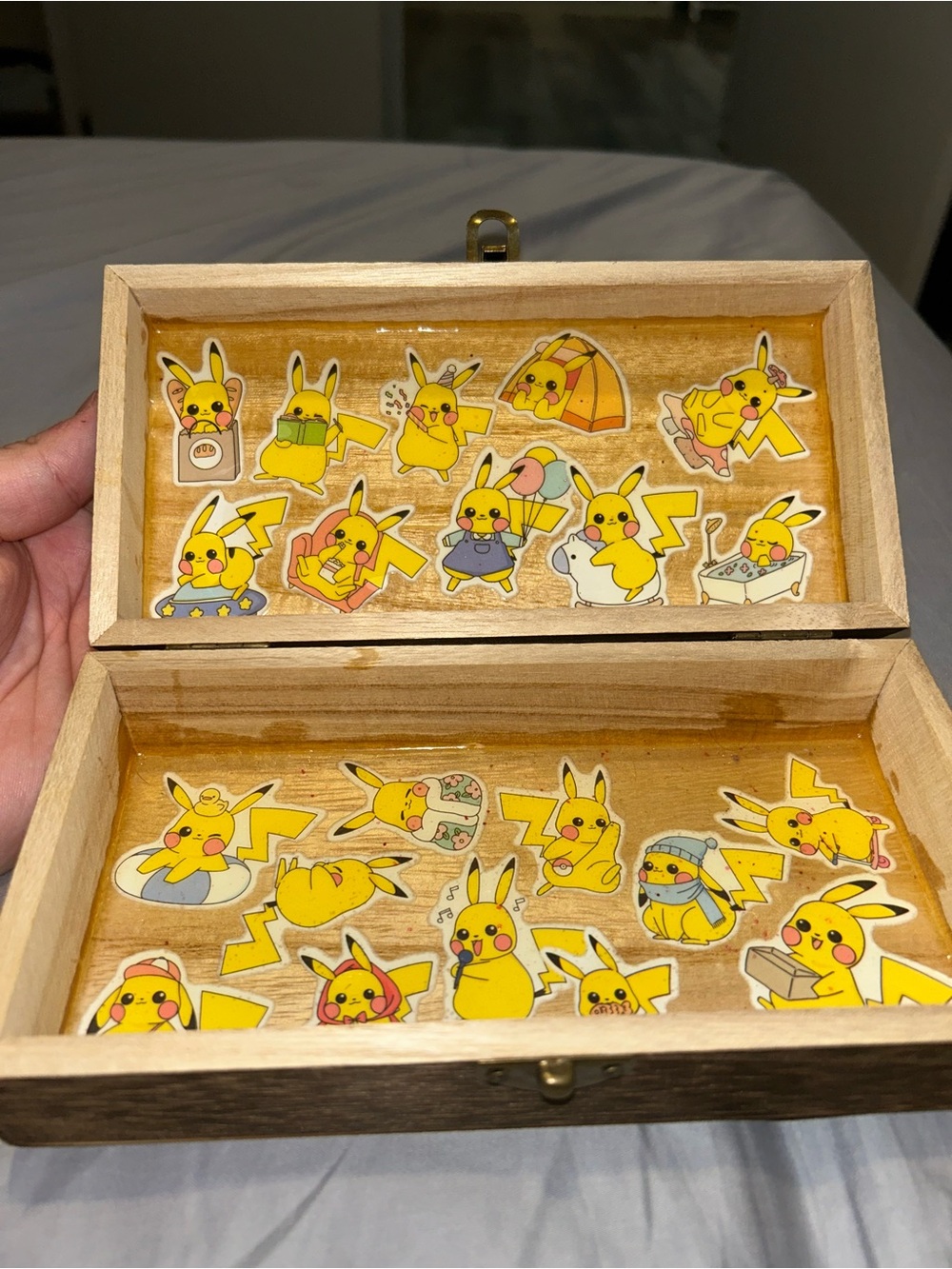 Custom Handmade Pikachu Wooden Keepsake Box
